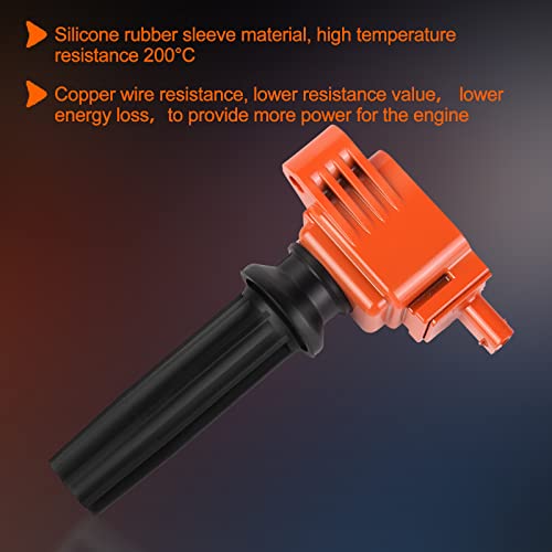 PAPAPARTS Set of 4 Ignition Coil Pack UF670 Compatible with Ford Focus Fusion Escape Edge Explorer for Mustang 2013 2014 2015 2016 2017 2018 2019 for Lincoln MKZ MKT MKC 2.0L L4 Coils Replace C1646