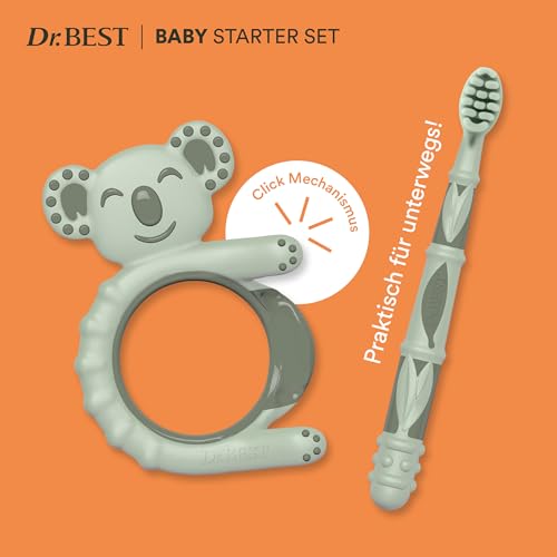 Zahnbürste Kinder - Dr.BEST Baby Starter Set: Beißring und Lernzahnbürste für Babys im Alter von 3 bis 12 Monaten, entwickelt mit Kinderzahnexperten, 1 Stück 3