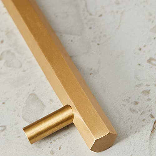 Bouton de meuble hexagonal doré pour buffet, cuisine et poignée commode