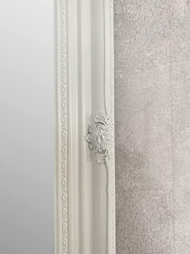 DOWNTON INTERIORS White Large Antique Style Ornate Wall Mirror Overall Size 65 cm x 90 cm