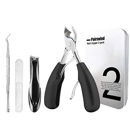 Thick Toenail Clippers, Large Nail Clippers for Podiatrist/Ingrown/Thick/Professional/Men/Seniors Toenail and Nail Surgical Grade Stainless Steel Toenail Trimmer Nipper (Black)