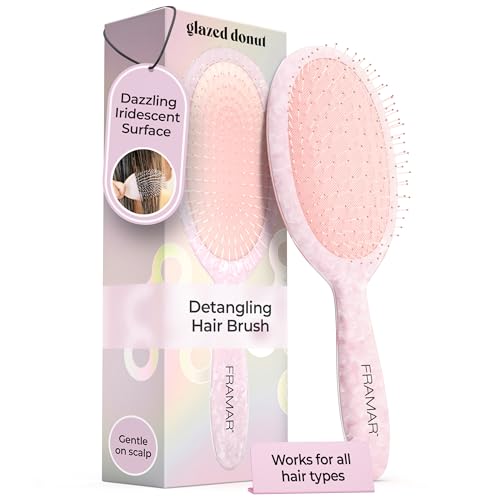 FRAMAR Wet Hair Brush Detangler Iridescent Brush for Curly & Tangle-Free Detangle Hair Brush For Curly Hair