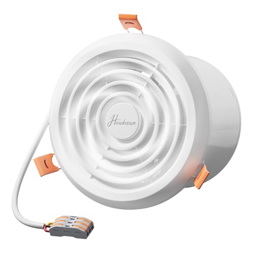 Hawkrown 4inch Exhaust Fan, 110 CFM Wall Mounted Vent Fan, 1.0 Sone Quiet, Windows Exhaust Fan, Ventilation Fan for Bathroom, Basement, Mobile Home