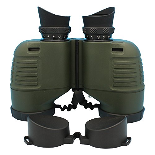 7X50 Hd Waterproof Military Marine Binoculars W/Internal Rangefinder & Compass For Bird Watching,Boating And More(Army Green) … #TOP7