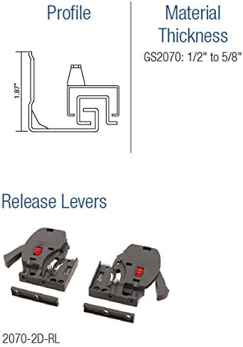 Knape & Vogt KV GSlide Soft-Closing Full Extension Undermount Drawer Slide GS2070-21" (Pair)