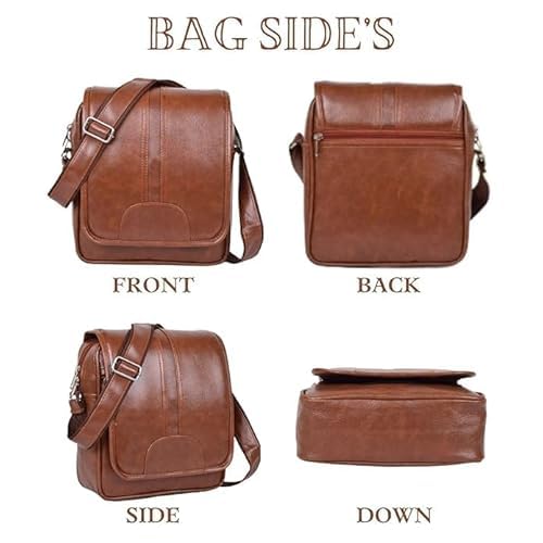 Image of Unique Side Bag One Side Shoulder Bag For Men & Women Leatherite bag Travel Bag Trendy Bag Leather Bag Office Bag
