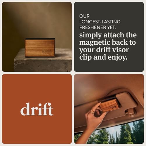 Image of Drift Car Air Freshener - The Original Wood Air Freshener - Car Odor Eliminator - Long Lasting Scent - Auto Accessories - Metal Clip - Essential Oils - Apple Picking Scent Starter Kit