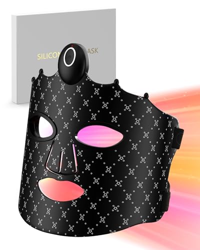 JITESY Led-lichttherapie voor gezicht, 7 kleuren, draadloos gezichtsmasker, lichttherapie met flexibele siliconen, gezichtsverzorgingsapparaat voor alle huidtypes
