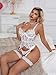 CRIPOM Lingerie for Women Push Up Womens Sexy Lingerie for Women Lace Corset and Panty Outfits Garter Lenceria Sets See Through Lace Bustier Set White XL