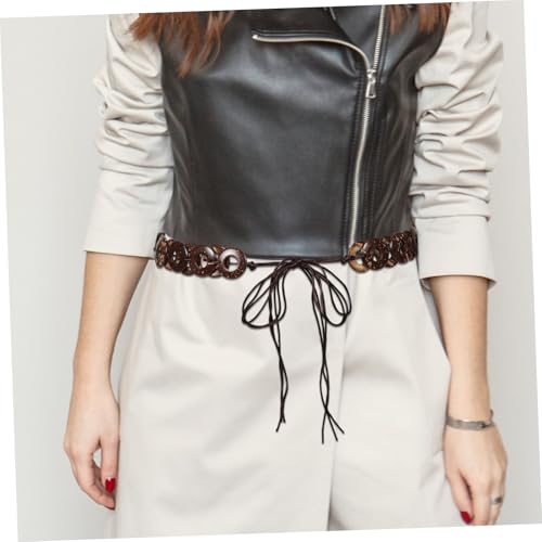 Homoyoyo Fashionable Handwoven Coconut Shell Waist Belt Vintage Style Belt for Women for Dresses Casual Outfits and Unique Fashion Statement4