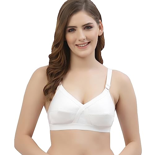 Image of Floret Women's Pure Cotton-Fabric Non Padded & Non-Wired Cut & Sew /Full Coverage Bra