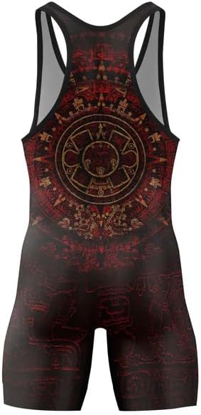 Aztec Warrior Men's Wrestling Singlets, Powerlifting Singlet, Comfortable Breathable for Training Gymnastics