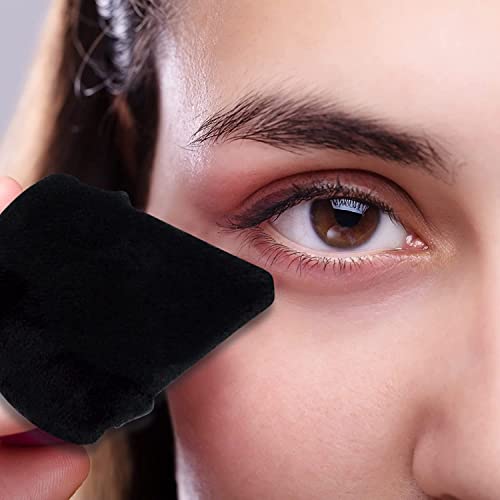 EVAOUXIU 2 Pcs EVAOUXIU Triangle Powder Puff for Face Powder, Soft Plush Setting Makeup Puff, Velour Cosmetic Foundation Blender Sponge Beauty Makeup Tools (Black)