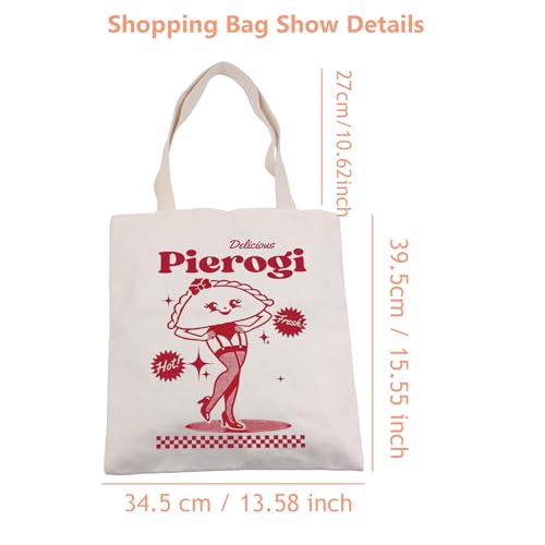 Bolsa tote Lywjyb Birdgot con diseño de pierogi, bolsa de mano para amantes de las empanadillas polacas, ideal como regalo miniatura 3