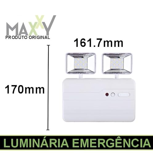 Luminária de emergência 2 faróis 1200 lúmens