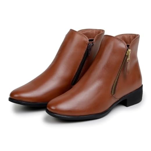 Bota Feminina Em Couro Legítimo Cano Curto Com Zíper (Havana, BR, Adulto, Numérico, 35)