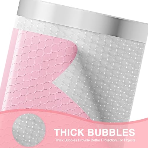 METRONIC Bubble Mailers 6x10 Inch 100 Pack Light Pink Bubble Mailer Usable Size 6x9" Waterproof Padded Envelopes Self-Seal Cushion Mailing Envelopes Bubble Padded for Shipping Makeup Jewelry by METRONIC - Image 3