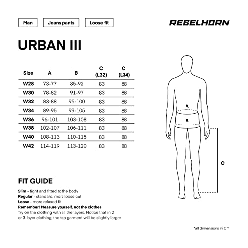 Motorradhose Herren Rebelhorn Urban III – Motorradjeans mit Protektoren