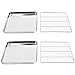 Wildone Baking Sheet & Rack Set [2 Sheets + 2 Racks], Stainless Steel Cookie Pan with Cooling Rack, Size 16 x 12 x 1 Inch, Non Toxic & Heavy Duty & Easy Clean
