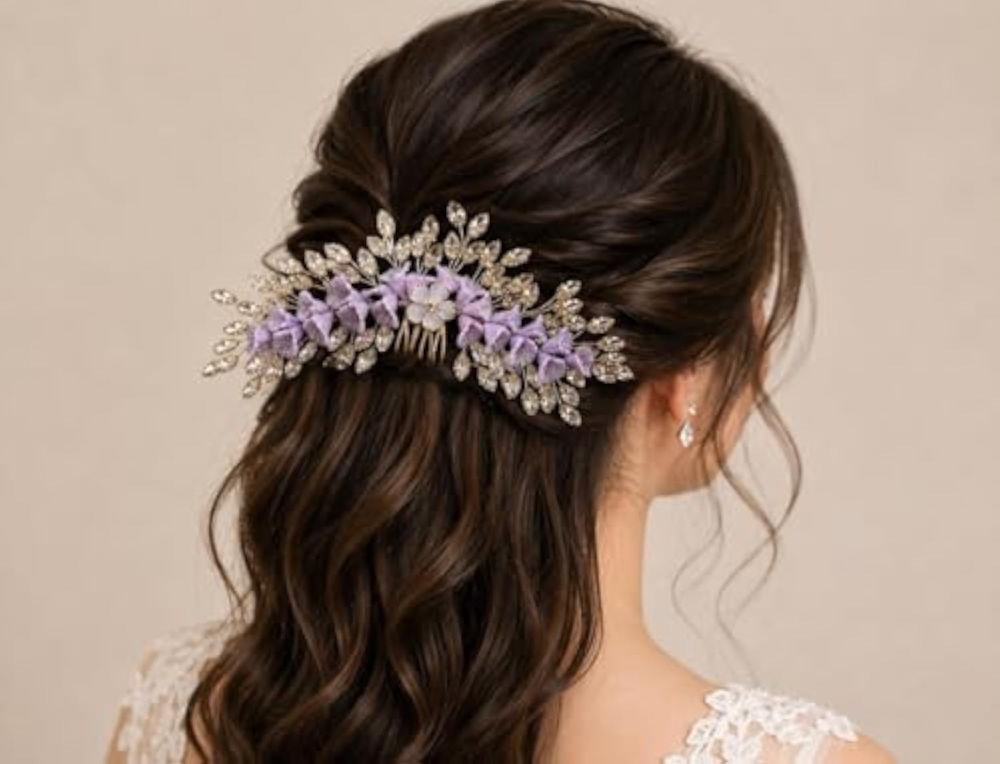 Lavender Unique Bloom Hair Brooch