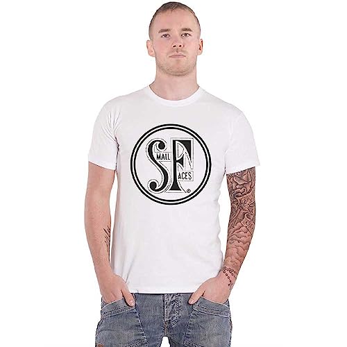 Photo de Small Faces T Shirt Band Logo Nouveau Officiel Homme Blanc Size L