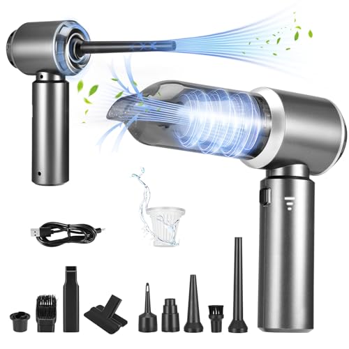 Handheld Vacuum Cleaner Cordless, 15000Pa Powerful Car Vacuum, 4 in 1 Portable Mini Handheld Hoover Rechargeable for Car Pet Hair Home (Gunmetal)