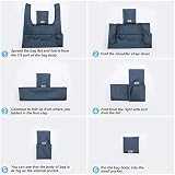 CiCiGo Große Wiederverwendbare Einkaufstaschen, Waschbar, Faltbar, 6 Stück, Strapazierfähig, Leicht, Faltbar, Geschenk-Tragetaschen, Strapazierfähiges Polyester, Grau