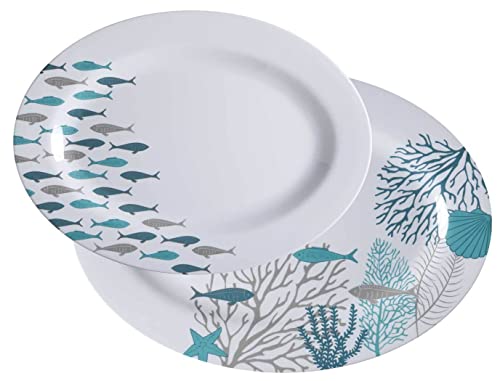 Marine Business Servierplatten 2 Stück oval Navy Weiss - Coastal Deep Sea