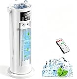Climatiseur Mobile avec Mode Tempête, Rafraîchisseur d’Air 4 en 1 Silencieux 28dB, Oscillation 120°, 4 Vitesses Vent Naturel 3D Sommeil, 2 Brumisations, Minuterie 8H pour Chambre Bureau（Blanc cassé ）