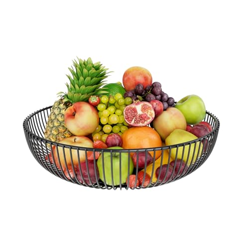 Comparison: Best Material For Fruit Bowl 3 Simple Trending Fruit Bowl for Kitchen Counter, Metal Wire Fruit Basket, Black