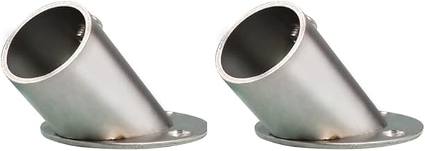 Angoily 2 x Angled Flange End Bracket for Curtain Rods, Clothes Rail Holder, Stainless Steel, INOXLM, Curtain Socket, Flange Holder, Support Holder, Metal Pole Baby