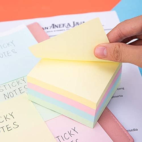 Set of 2-800 Sheets Blank White Memo Pad with Colour Memo Pad Plastic Cube Block/Stand 90MM x 90MM Message Pad & Writing Paper for School Office Home