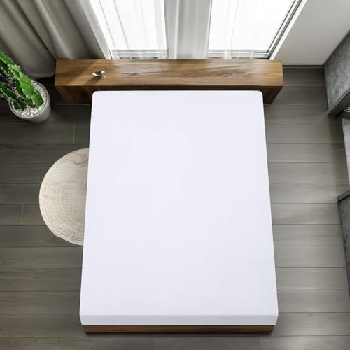Utopia Bedding Fitted Sheet - White, 135 x 190 cm - 35 cm Cuts for Thick Mattress - Brushed Microfiber - View 5