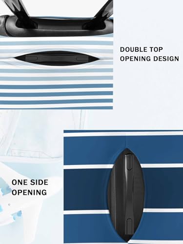 Dark Blue Stripe Travel Luggage Cover, Gradient Anti-scratch Elastic Luggage Covers For Suitcase Protector, Washable Baggage Covers4