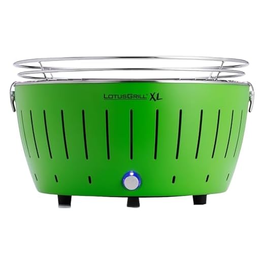 LotusGrill XL Limettengrün G435 Holzkohlegrill/Tischgrill mit USB-Anschluß