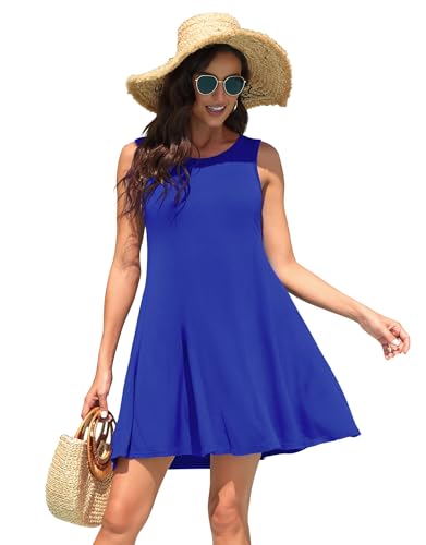 Image of WEACZZY Women Summer Casual Swing T Shirt Dresses Beach Cover up Loose Dress
