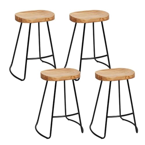 Artiss Bar Stools Stool Set of 4 Kitchen Counter Barstools Dining Chair Vintage Industrial Style Natural in 65cm Seat Height Floor for Home Bar Dining Room Cafe Outdoor Indoor