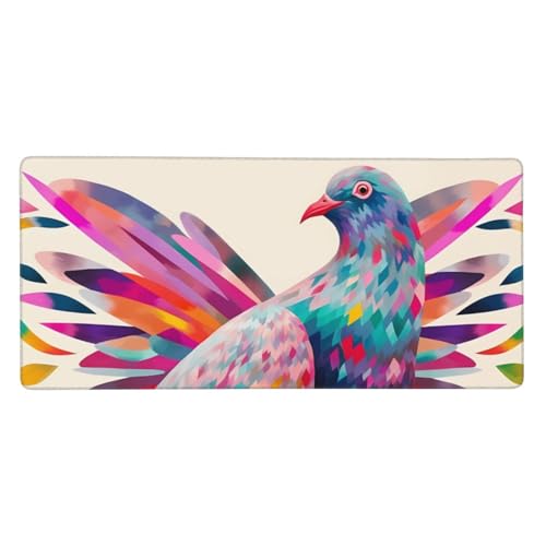 Tapis de souris de jeu XXL 90x40 cm pigeon coloré grand sous-main