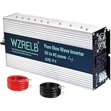 WZRELB 3500W Pure Sine Wave Inverter, Car Power Inverter 36V DC to 110V 120V AC Converter for RV, Truck, Solar, Outdoor with Dual AC Outlets, Hardwire Port, Surge 7000W, LED Display,Off-Grid