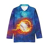 HUIACONG Baseball Boys Shirts for Elementary Kids Starry Under Shirts for Age 11-12 Children Flame Undershirts Girls Long Sleeve Sweatshirts Playwear for Daily