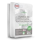 Welldora ǀ Funda Protectora Colchón Antiácaros ǀ Funda Protectora Colchón con Cremallera para Alérgicos Testado por un Especialista ǀ Ropa de Cama para Alérgicos (90x200x28cm)