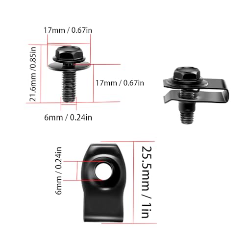 35PCS Engine Under Cover Splash Shield Guard Body Bolts, Bumper Fender Liner Push Retainer Fastener Rivet Clips, Universal Extruded U-Nuts Kit, Black