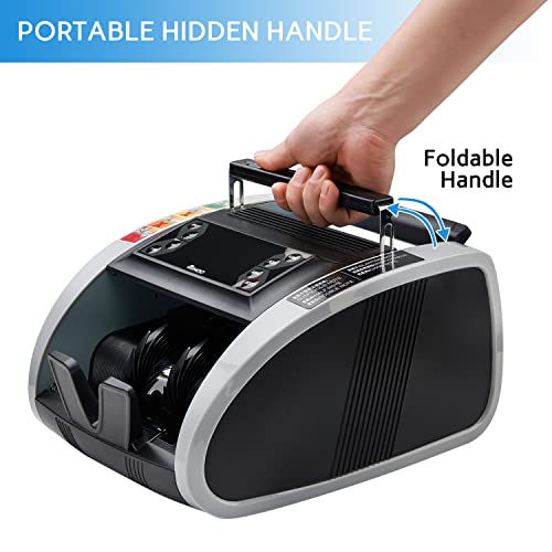 Tihoo Money Counter With Uv, Mg, Ir Counterfeit Detection, Portable Bill Counter With External Display, 1200Sheet/Min. Do Not Count The Value Of Bills #TOP6