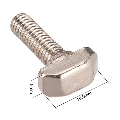 Image of uxcell M6x20mm T-Slot Drop-in Stud Sliding Screw Bolt Carbon Steel 5pcs for 30 Series European Standard Aluminum Profile
