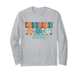 Boho Groovy Retro Back To School Shirt Kid Kindergarten Dude Long Sleeve T-Shirt