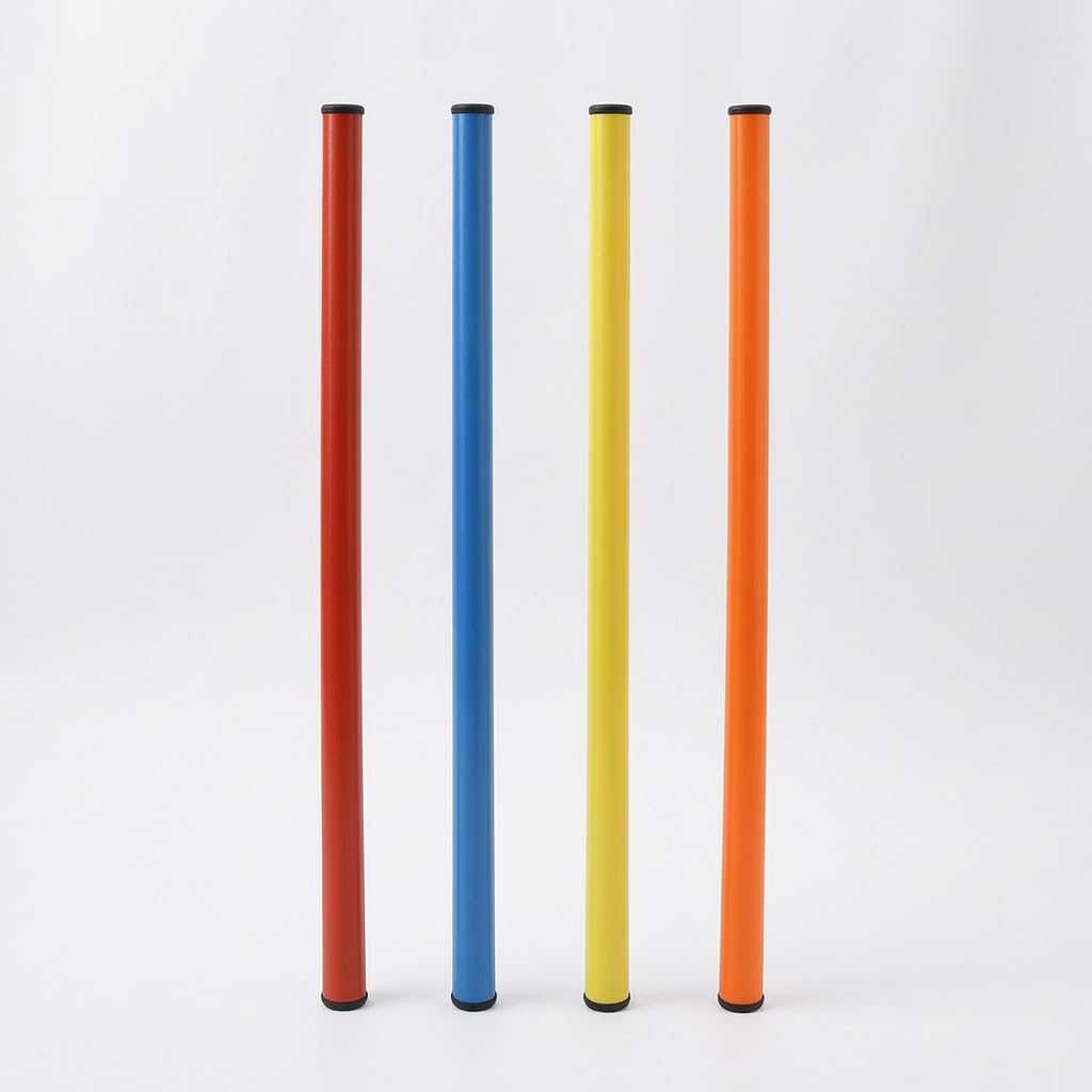 Spring Ground Marker Pole, Soccer Basketball Training Slalom Pole, Obstacle Training Pole with Spring Base-image-39