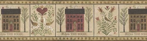 Bless This House Birds Wallpaper Border BVB50174