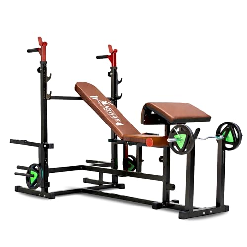 Image of TITAN-X 8-in-1 Multi-Functional Adjustable Gym Bench with Preacher Curl, Incline /Flat /Decline Positions & Heavy-Duty Steel Frame for Complete Home Workout