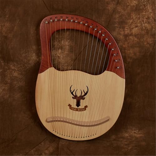 JJTTCX(シュティフ) ライアーハープ 7,19弦 竪琴ハープ 楽器 大人用 キッズ 初心者 マホガニーボディ ライアー チューニングレンチ(19 String Deer)