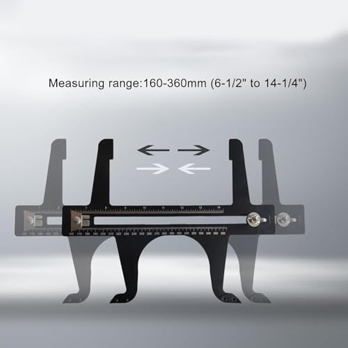 Garosa Brake Resetting Gauge, Double Scale Combination Brake Drum Measuring Tool, for Vintage Rear Brakes with Carbon Steel Material, 6.5 to 14.25in Range